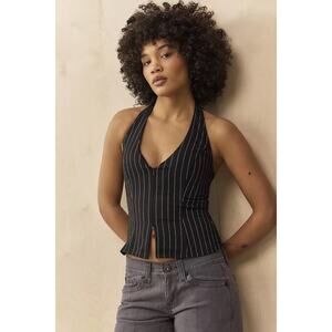 NWT Urban Outfitters Med Silence + Noise Aliyah Stripe Halter Top *small flaw*